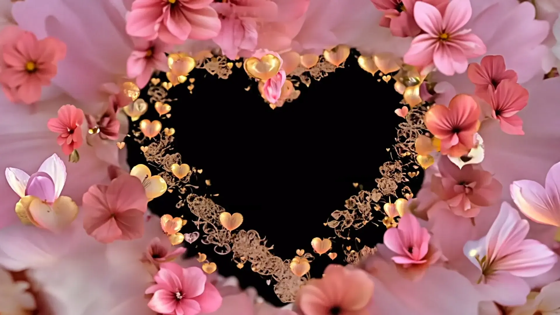 Blossoming Heart Flower Overlay for Love Story Title Animation